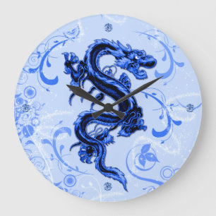 Horloge murale du Dragon Imaginaire Bleu