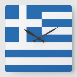 Horloge murale du drapeau de la Grèce