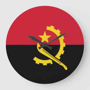 Horloge murale du drapeau de l'Angola
