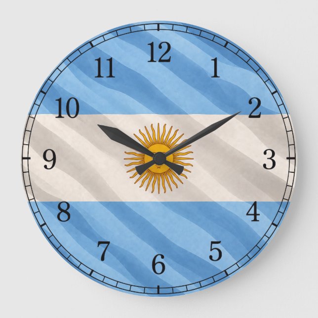 Horloge murale du drapeau de l'Argentine — Dessin  (Recto)