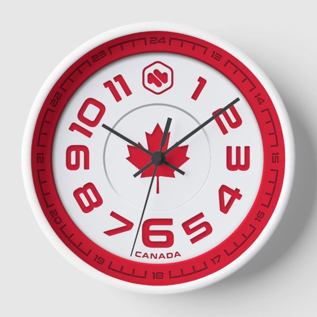 Horloge murale du drapeau du Canada (Recto)