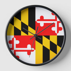 Horloge murale du drapeau du Maryland