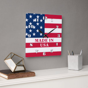 Horloge murale du Drapeau Patriotique USA