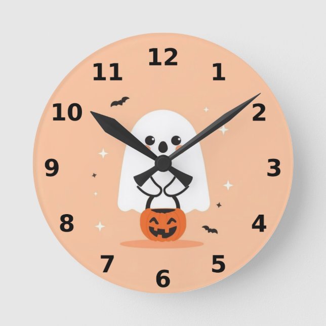 Horloge murale du fantôme - Décor Éffrayant (Recto)