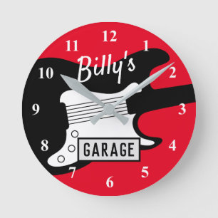 Horloge murale du garage de la guitare sur mesure 