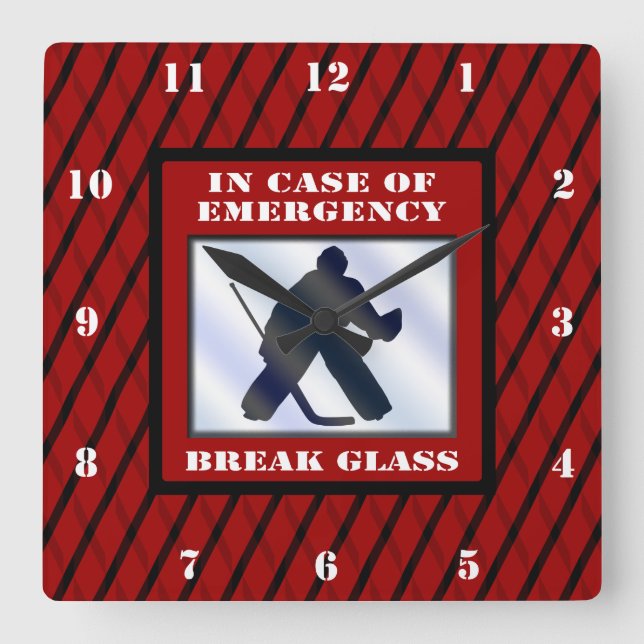Horloge murale du gardien de hockey d'urgence (Recto)