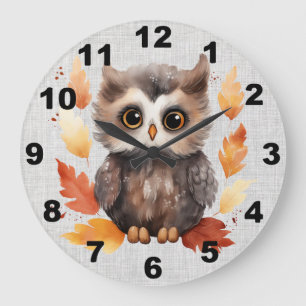 Horloge murale du hibou de chute
