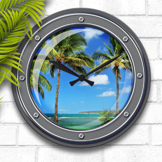 Horloge murale du hublot au Paradis