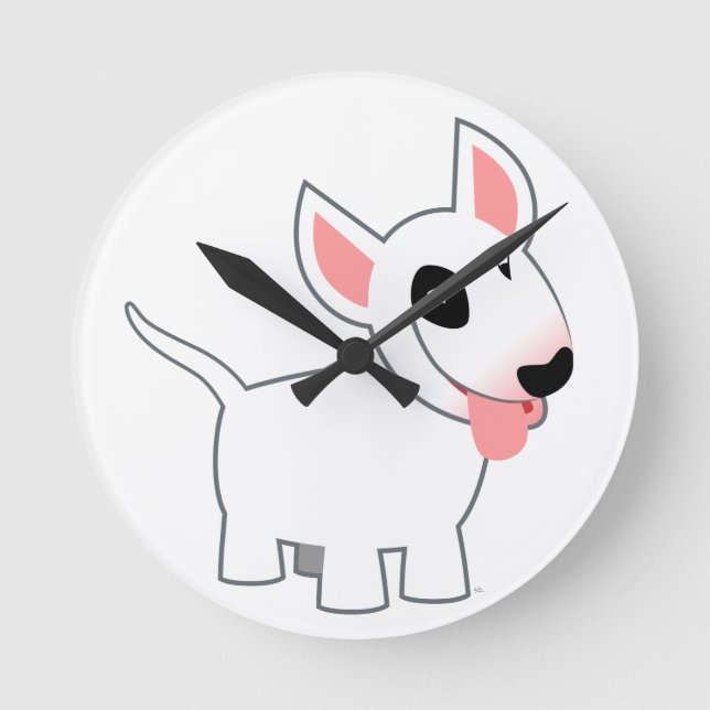 Horloge murale du joli dessin taureau Terrier (Recto)