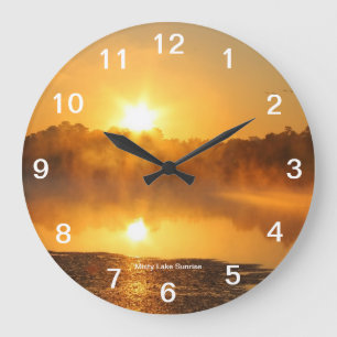 Horloge murale du lever du soleil du lac Misty