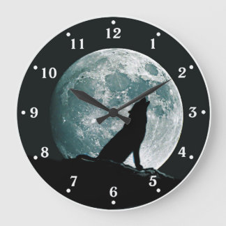 Horloge murale du loup Howling Wildlife