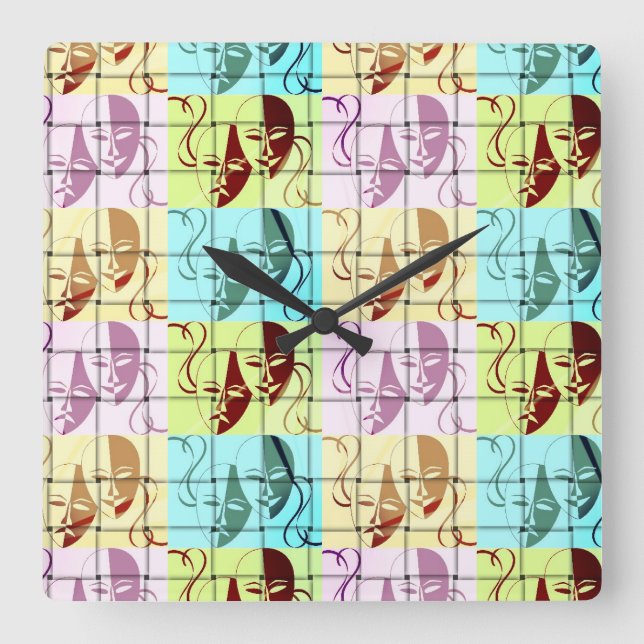 Horloge murale du masque de théâtre (Recto)