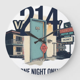 Horloge murale du motel rétro chambre 214