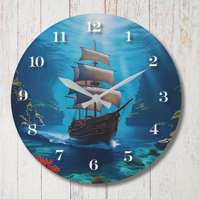 Horloge murale du navire pirate nautique - Océan s (Créateur téléchargé)