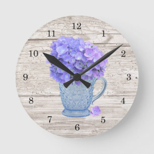 Horloge murale du pays Hydrangea