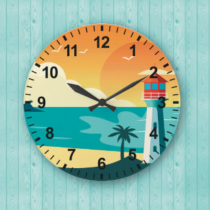 Horloge murale du phare de Sunset Beach