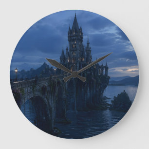 Horloge murale du pont du château au clair de lune