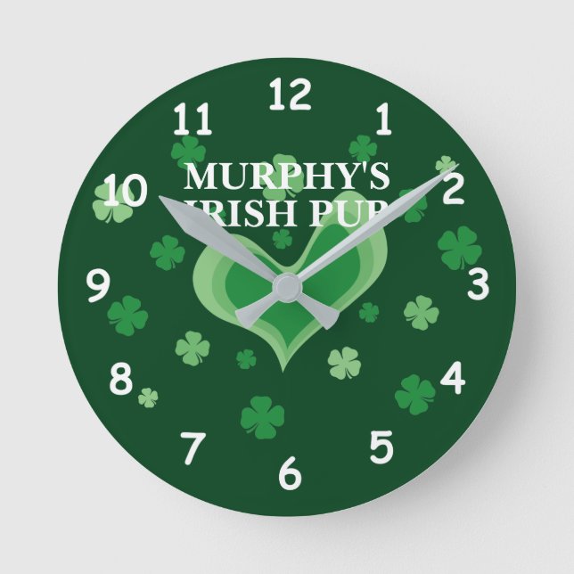 Horloge murale du pub irlandais avec nom personnal (Recto)