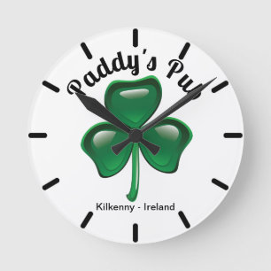 Horloge murale du pub Shamrock customisé