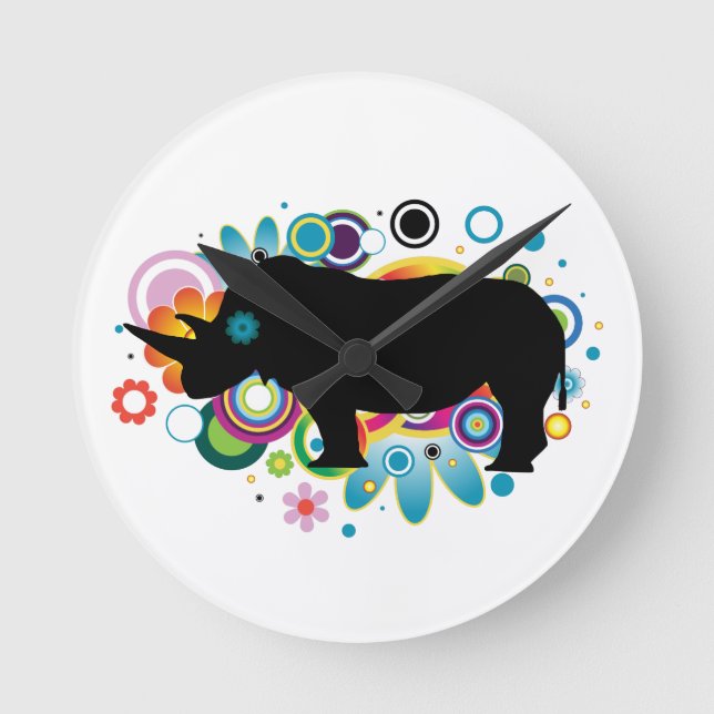 Horloge murale du Rhino Abstrait (Recto)