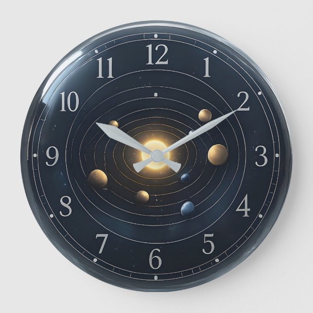 Horloge murale du système solaire 3D avec cadran m (Recto)
