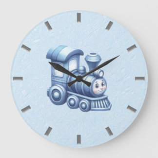 Horloge murale du train bleu