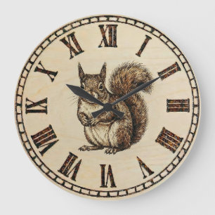 Horloge murale écureuil - Touche chaleureuse de la