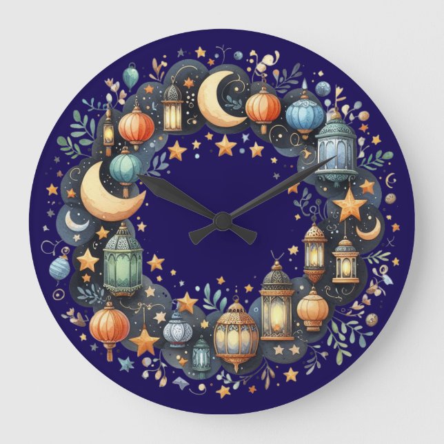 Horloge murale - Eid Moubarak Couronne Horloge mur (Recto)