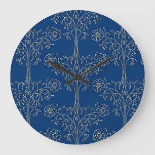 Horloge murale élégante, Bleu foncé, Motif à effet