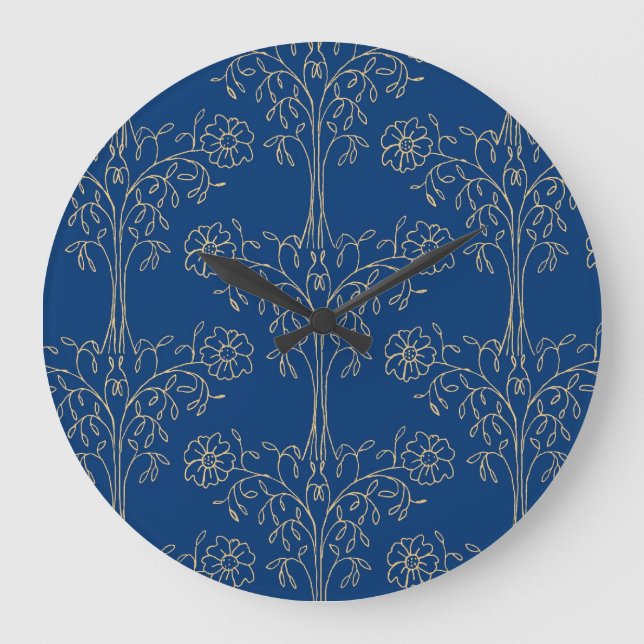 Horloge murale élégante, Bleu foncé, Motif à effet (Recto)