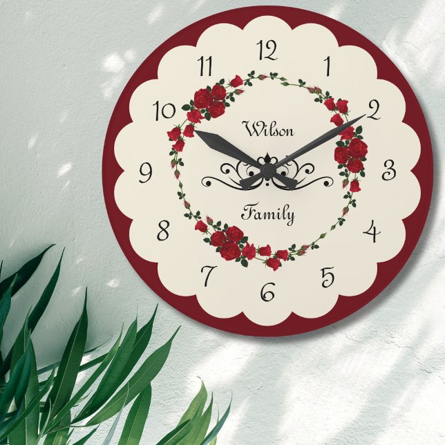 Horloge murale élégante en forme de rose, cadeau d (Elegant Rose Wall Clock Housewarming Gift)