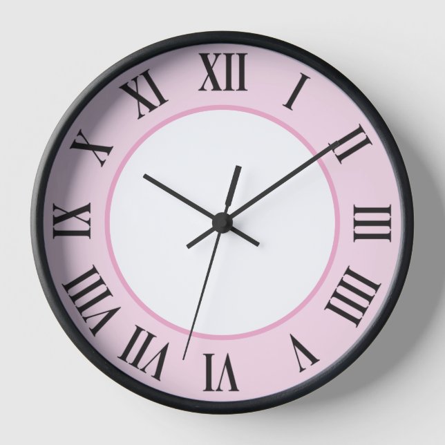 Horloge murale élégante - rose (Recto)