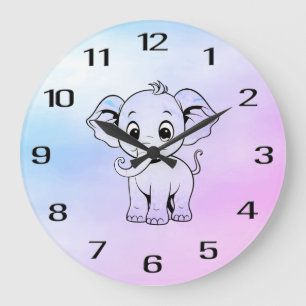 Horloge murale éléphant mignon