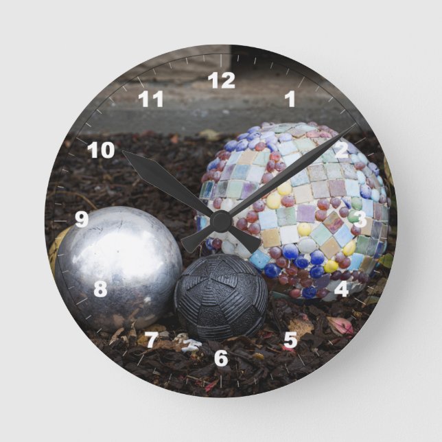 Horloge murale en acrylic Orbs de jardin (Recto)
