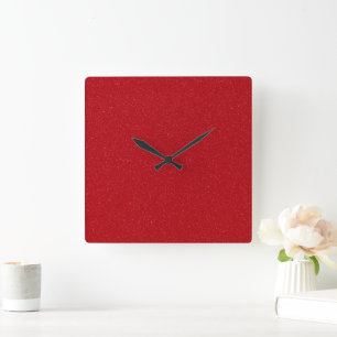 Horloge murale en acrylique à paillettes rouges pe