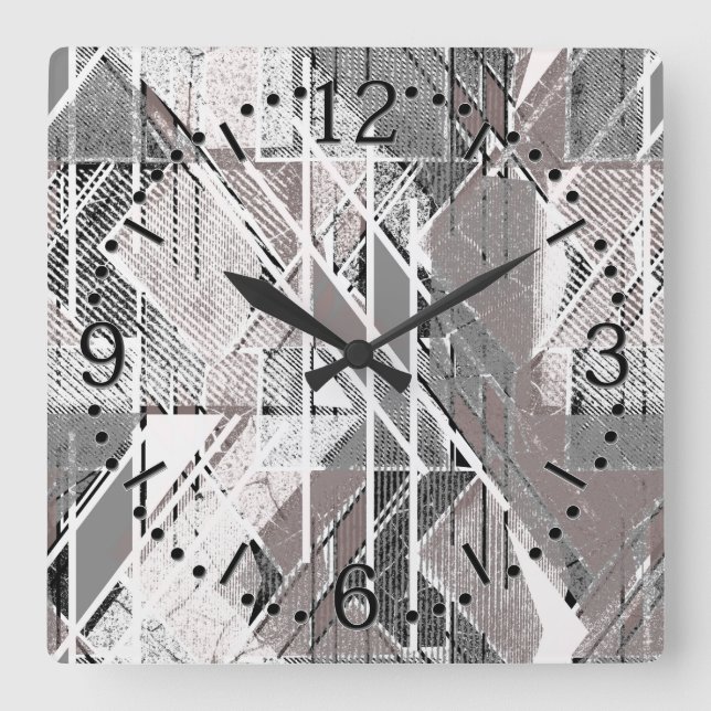 Horloge murale en acrylique avec impression grunge (Recto)
