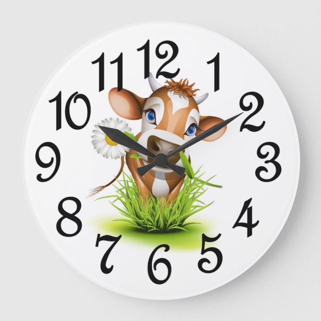 Horloge murale en acrylique Country Cow (Recto)