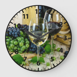 Horloge murale en acrylique cuisine raisins toscan