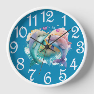 Horloge murale en acrylique dauphin