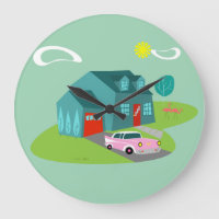 Horloge murale en acrylique de la maison de banlie