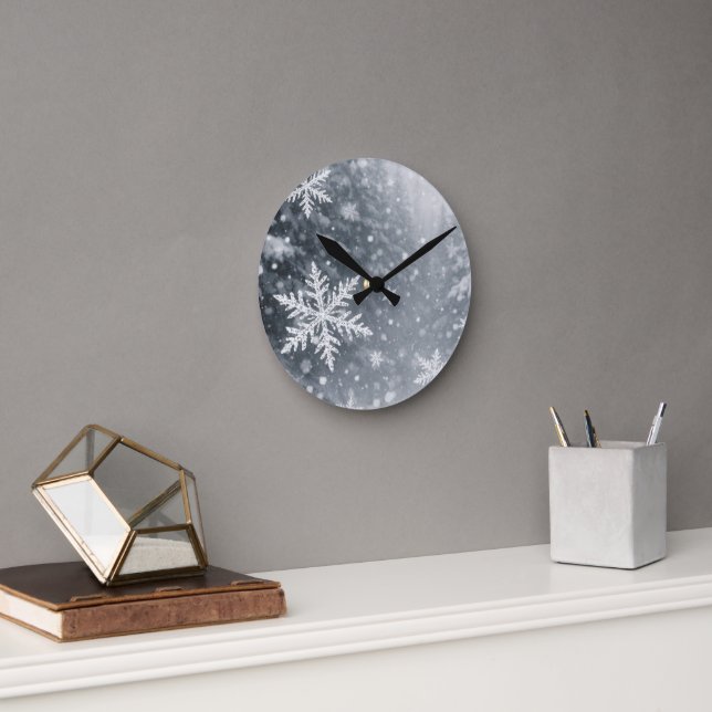 Horloge murale en acrylique flocon de neige Forêt  (Bureau)