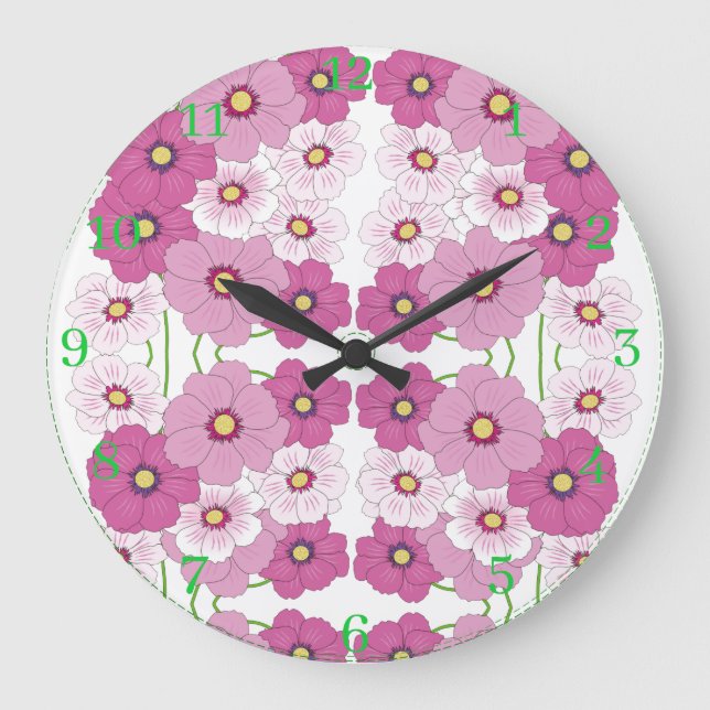 Horloge murale en acrylique florale (Recto)