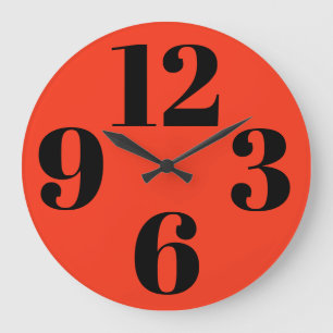 Horloge murale en acrylique fond orange grand numé