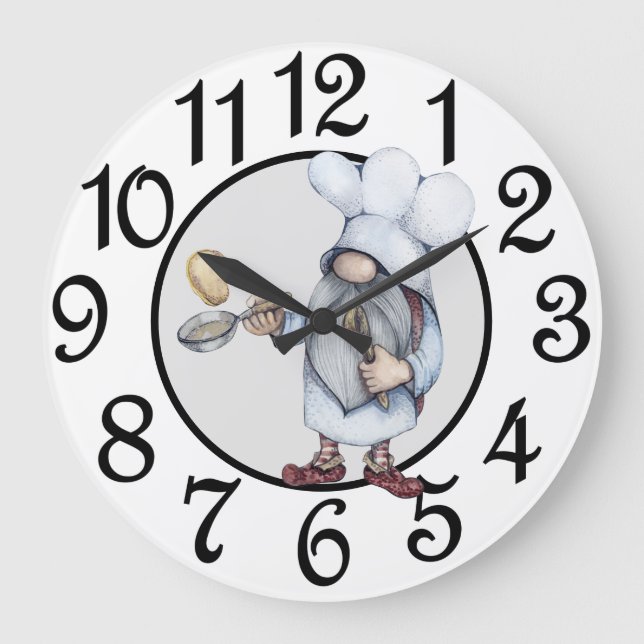 Horloge murale en acrylique Gnome de cuisine (Recto)