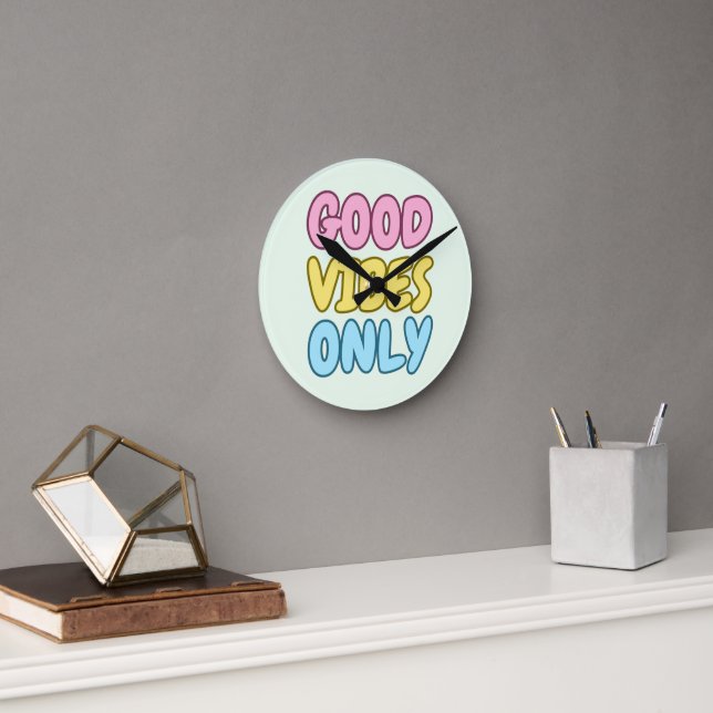Horloge murale en acrylique Good Vibes Only (Bureau)
