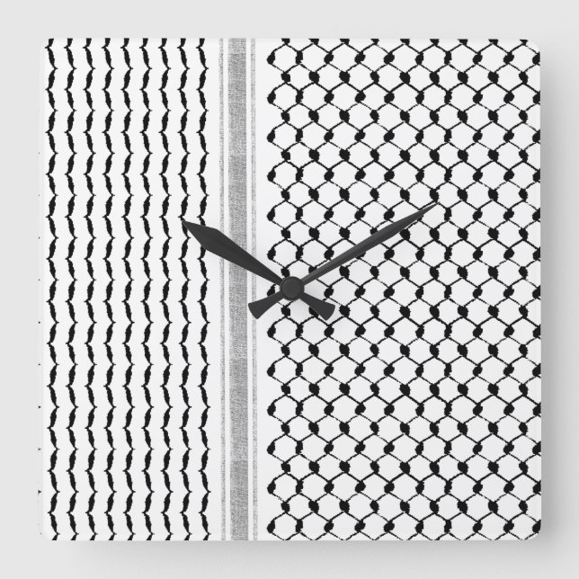 Horloge murale en acrylique Kufiya palestinienne p (Recto)