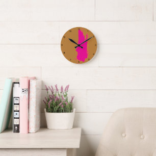 Horloge murale en acrylique marron doré