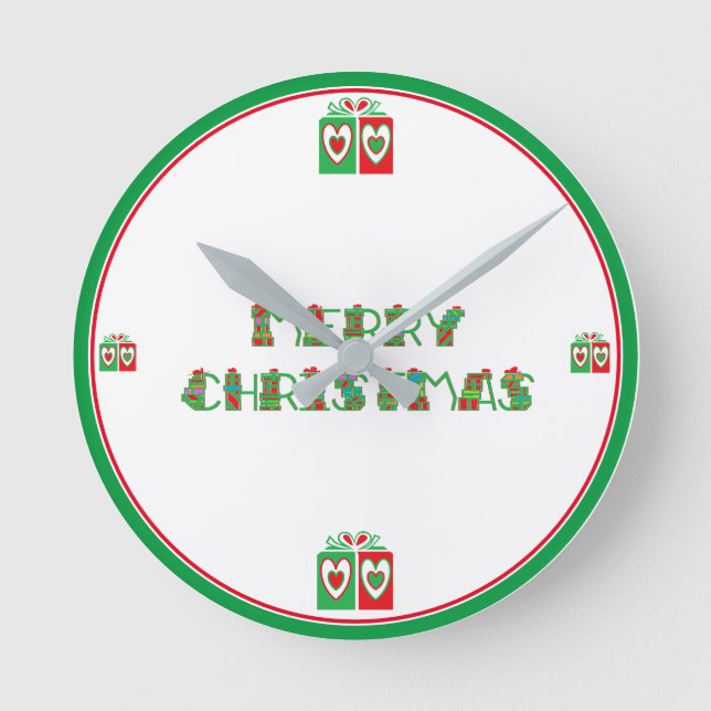 Horloge murale en acrylique Noël joyeux (Recto)