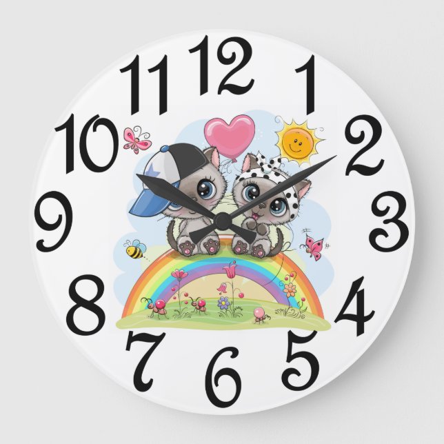 Horloge murale en acrylique numérotée pour enfants (Recto)