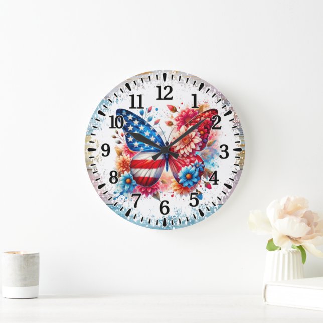 Horloge murale en acrylique Papillon (Maison)